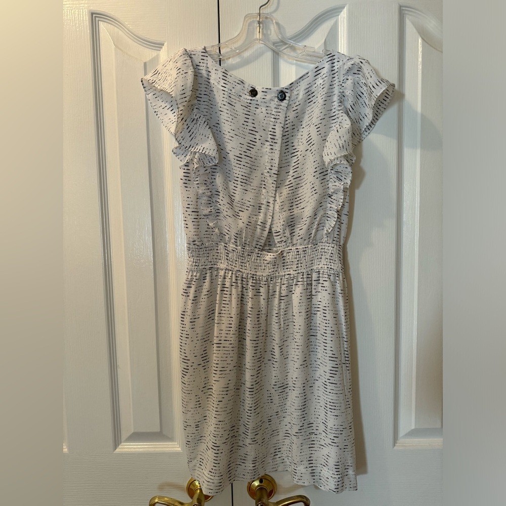 Bcbgeneration White Patterned Ruffle Dress - image 3